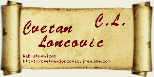 Cvetan Loncović vizit kartica